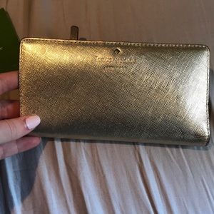 gold kate spade wallet